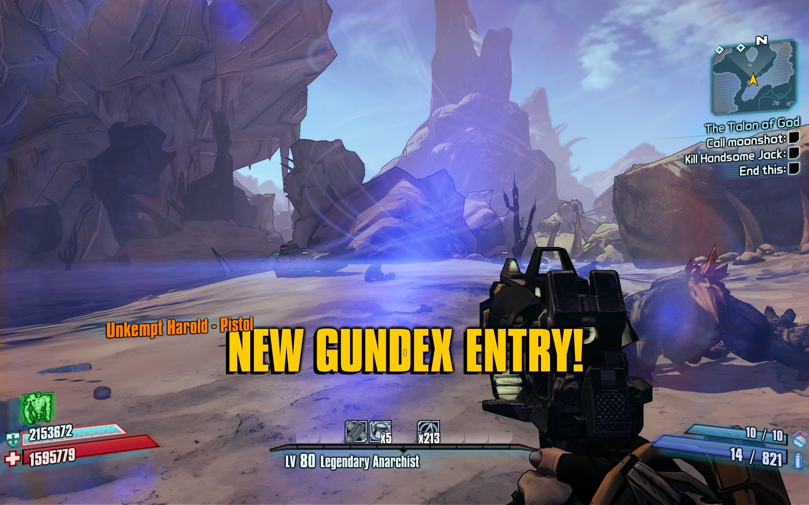 NEW GUNDEX ENTRY! announcement for the Unkempt Harold, with Savage Lee down nearby.